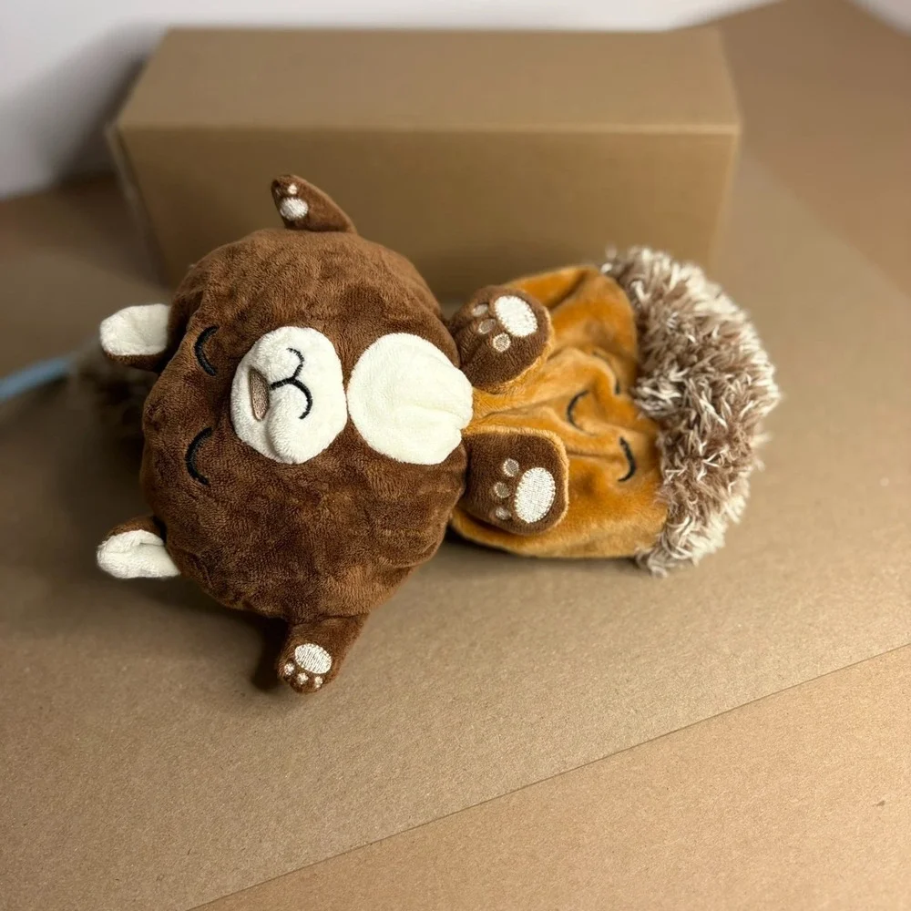 HEMA Hedgehog Plush Reversible Ball Pillow Brown Cute Stuffed Animal Toy